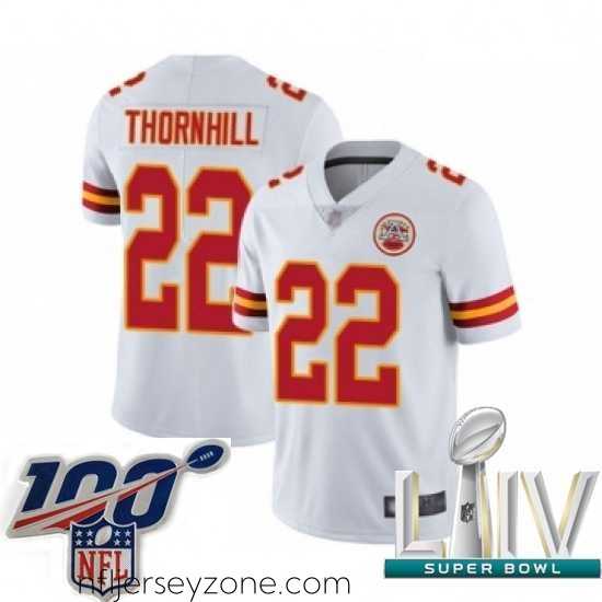 Premium 2020 Super Bowl LIV Kansas City Chiefs #22 Juan Thornhill White Vapor Untouchable Limited Player Football Jersey
