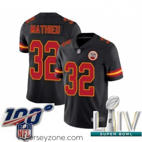 Luxurious 2020 Super Bowl LIV Kansas City Chiefs #32 Tyrann Mathieu Limited Black Rush Vapor Untouchable Football Jersey