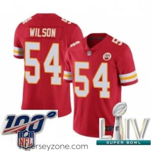 Luxurious 2020 Super Bowl LIV Kansas City Chiefs #54 Damien Wilson Red Team Color Vapor Untouchable Limited Player Football Jersey