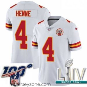 Luxurious 2020 Super Bowl LIV Nike Kansas City Chiefs #4 Chad Henne White Vapor Untouchable Limited Player NFL Jersey