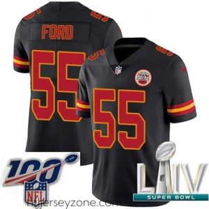 High end 2020 Super Bowl LIV Nike Kansas City Chiefs #55 Dee Ford Limited Black Rush Vapor Untouchable NFL Jersey