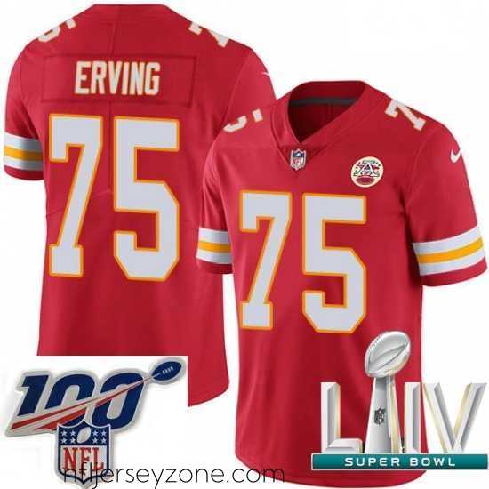 Unparalleled 2020 Super Bowl LIV Nike Kansas City Chiefs #75 Cameron Erving Red Team Color Vapor Untouchable Limited Player NFL Jersey