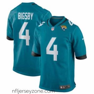 Luxurious Jacksonville Jaguars 4 Tank Bigsby Teal Stitched Game Jersey