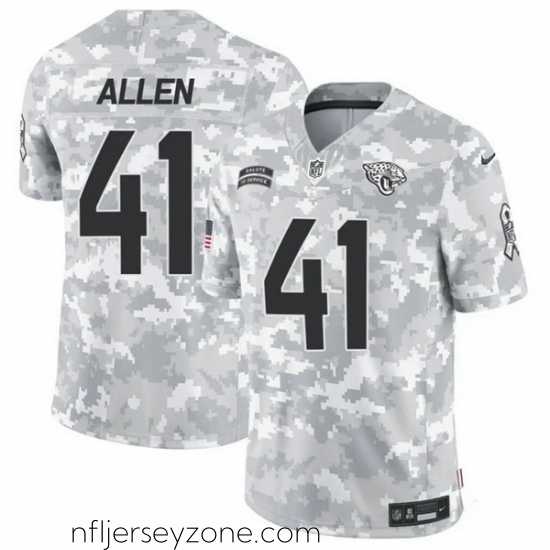 Top grade Jacksonville Jaguars 41 Josh Hines Allen 2024 F.U.S.E Arctic Camo Salute To Service Limited Stitched Football Jersey