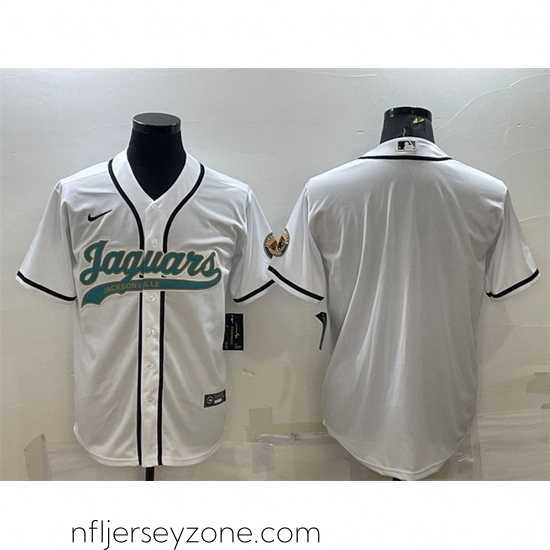 Exceptional Jacksonville Jaguars Blank White With Patch Cool Base Stitched Baseball Jersey