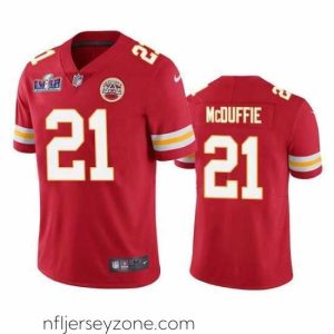 Premium Kansas City Chiefs 21 Trent McDuffie Red Vapor Untouchable Limited Stitched Football 2024 Super Bowl LVIII Jersey