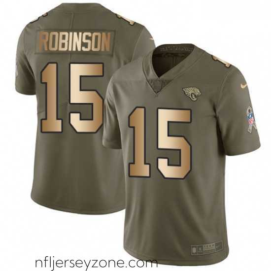 Exceptional Nike Jacksonville Jaguars 15 Allen Robinson Limited OliveGold 2017 Salute to Service NFL Jersey