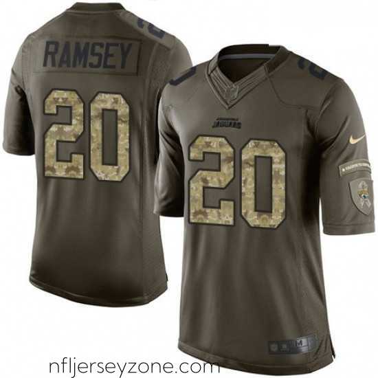 Unparalleled Nike Jacksonville Jaguars 20 Jalen Ramsey Limited Green Salute to Service NFL Jersey