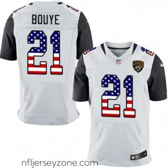 Exceptional Nike Jacksonville Jaguars 21 AJ Bouye Elite White Road USA Flag Fashion NFL Jersey