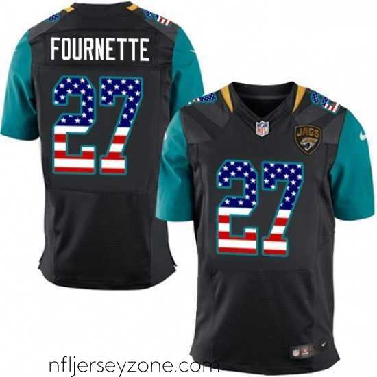 Unparalleled Nike Jacksonville Jaguars 27 Leonard Fournette Elite Black Alternate USA Flag Fashion NFL Jersey