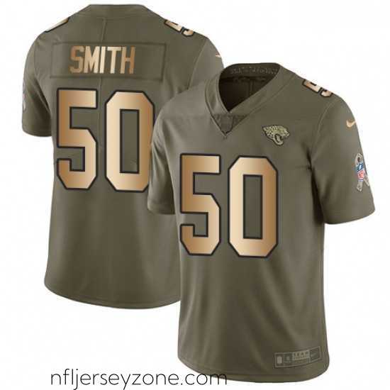 Exceptional Nike Jacksonville Jaguars 50 Telvin Smith Limited OliveGold 2017 Salute to Service NFL Jersey