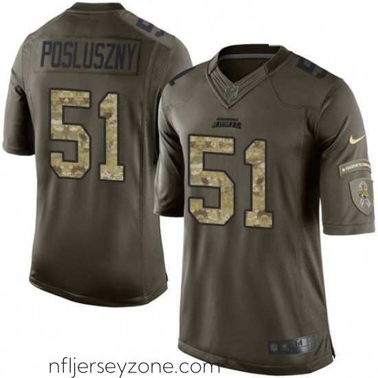 Exceptional Nike Jacksonville Jaguars 51 Paul Posluszny Limited Green Salute to Service NFL Jersey
