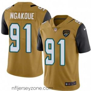 Premium Nike Jacksonville Jaguars 91 Yannick Ngakoue Limited Gold Rush Vapor Untouchable NFL Jersey