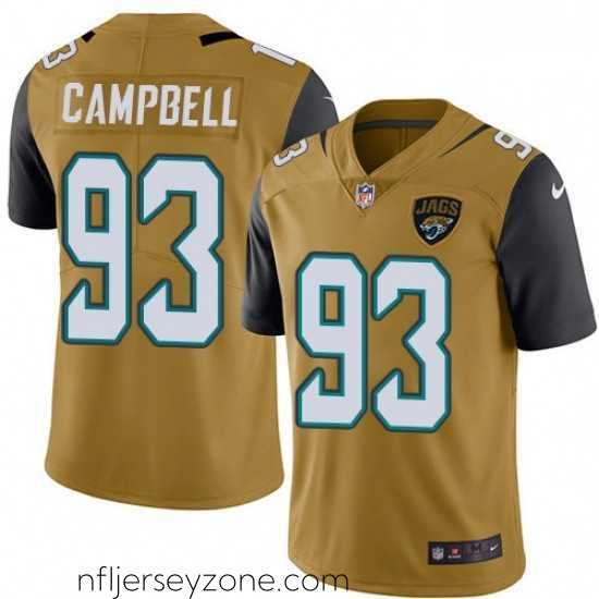 Exceptional Nike Jacksonville Jaguars 93 Calais Campbell Limited Gold Rush Vapor Untouchable NFL Jersey