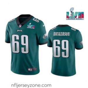 Luxurious Philadelphia Eagles 69 Landon Dickerson Green Super Bowl LVII Patch Vapor Untouchable Limited Stitched Jersey