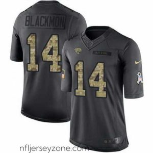 Luxurious Nike Jaguars #14 Justin Blackmon Black Stitched NFL Limited 2016 Salute to Service Jersey