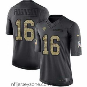 Premium Nike Jaguars #16 Denard Robinson Black Stitched NFL Limited 2016 Salute to Service Jersey