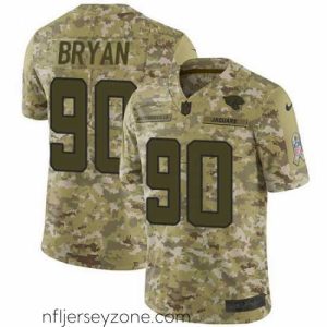 Premium Nike Jaguars #90 Taven Bryan Camo Mens Stitched NFL Limited 2018 Salute To Service Jersey