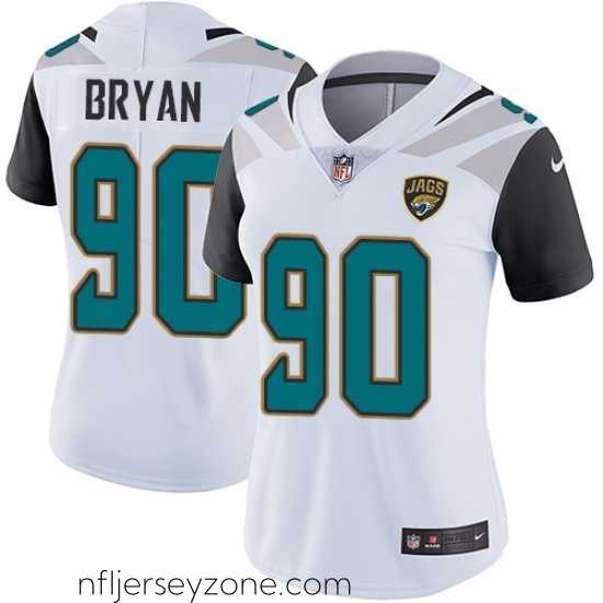 Unparalleled Nike Jaguars #90 Taven Bryan White Womens Stitched NFL Vapor Untouchable Limited Jersey