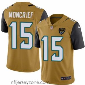 Superior Nike Limited Donte Moncrief Gold Jersey NFL #15 Jacksonville Jaguars Rush Vapor Untouchable
