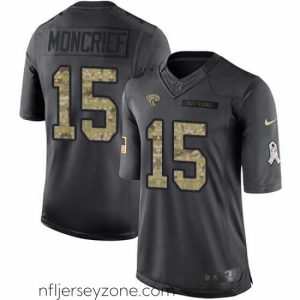 Luxurious Nike Limited Donte Moncrief Black Jersey NFL #15 Jacksonville Jaguars 2016 Salute to Service