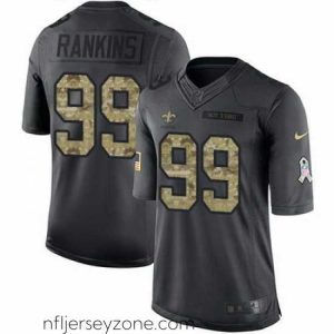 Exquisite Nike Saints #99 Sheldon Rankins Black Mens Stitched NFL Limited 2016 Salute To Service Jersey