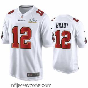High end Tom Brady Buccaneers White Super Bowl Lv Game Fashion Jersey