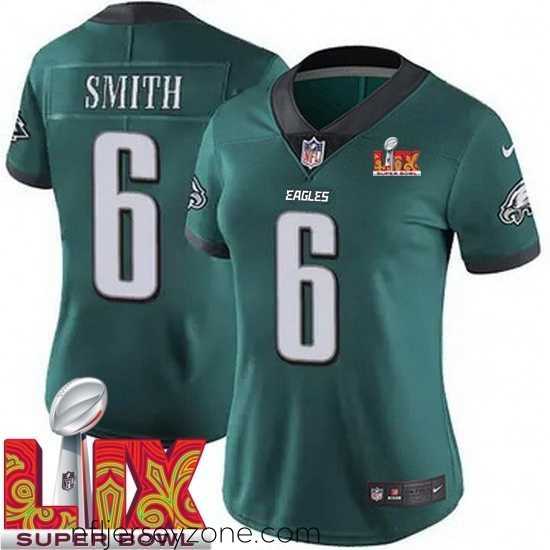 First class Philadelphia Eagles DeVonta Smith #6 Green 2024 2025 Super Bowl LIX F.U.S.E Stitched NFL Jersey