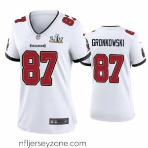 Premium Rob Gronkowski Buccaneers White Super Bowl Lv Game Jersey