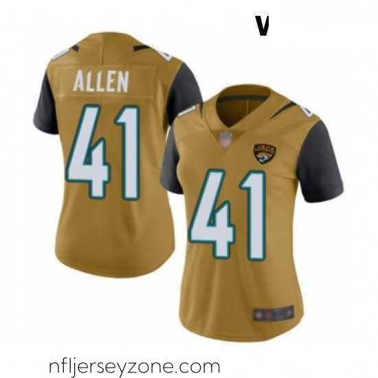 Unparalleled Womens Jacksonville Jaguars 41 Josh Allen Limited Gold Rush Vapor Untouchable Football Jersey