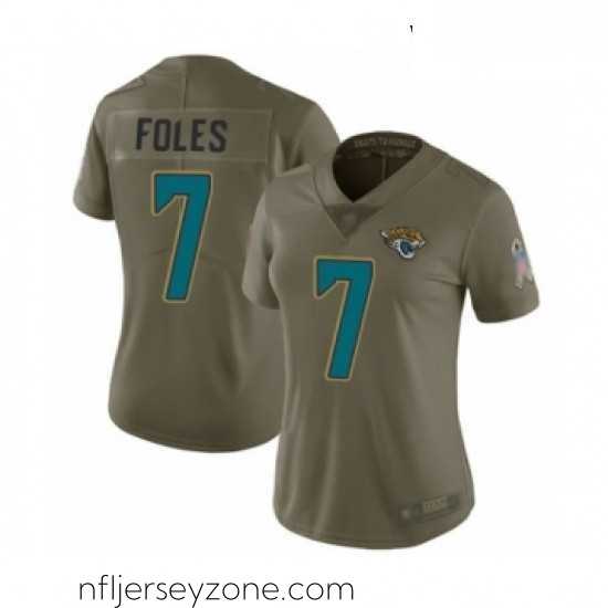 Unparalleled Womens Jacksonville Jaguars 7 Nick Foles Limited Olive 2017 Salute to Service Football Jersey