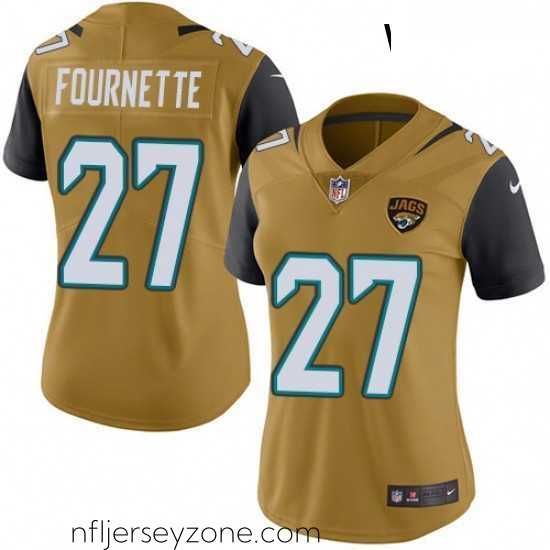 High end Womens Nike Jacksonville Jaguars 27 Leonard Fournette Limited Gold Rush Vapor Untouchable NFL Jersey