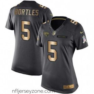 High end Womens Nike Jacksonville Jaguars 5 Blake Bortles Limited BlackGold Salute to Service NFL Jersey