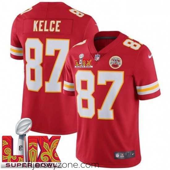 Premium Kansas City Chiefs Travis Kelce #87 Red 2024 2025 Super Bowl LIX F.U.S.E Stitched Jersey