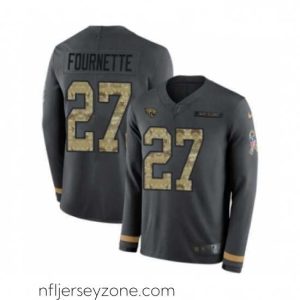 First class Nike Jacksonville Jaguars 27 Leonard Fournette Limited Black Salute to Service Therma Long Sleeve NFL Jersey