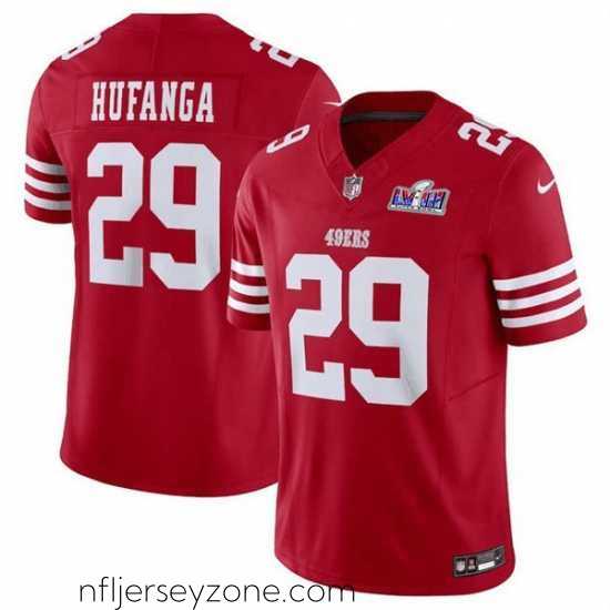Superior San Francisco 49ers 29 Talanoa Hufanga Red 2023 F.U.S.E With John Madden Patch Vapor Limited Stitched Football 2024 Super Bowl LVIII Jersey